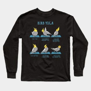 Cockatiel Yoga Poses Long Sleeve T-Shirt